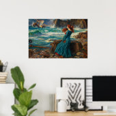 Miranda van John William Waterhouse Poster (Thuiskantoor)