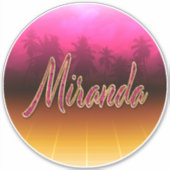 Miranda Vorname Name golden pink Aufkleber Sticker (Voorkant)
