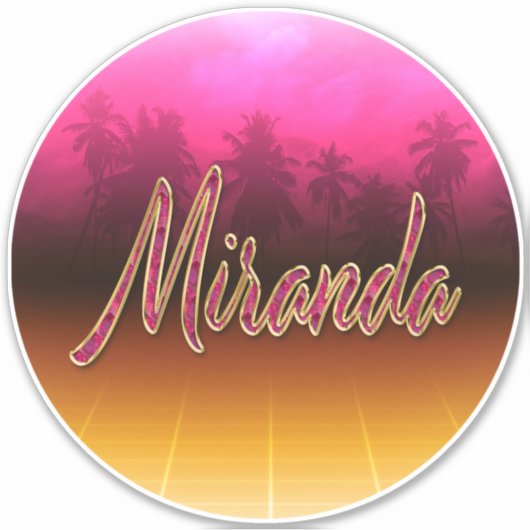 Miranda Vorname Name golden pink Aufkleber Sticker (Voorkant)