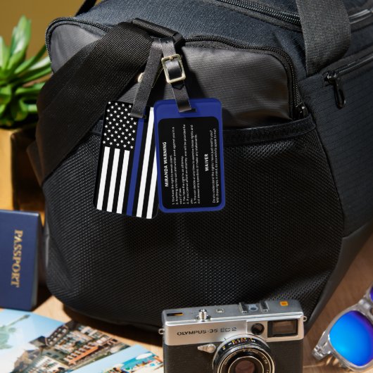 Miranda Waarschuwing Politie Vlag Bagagelabel (Voorkant /achterkant)