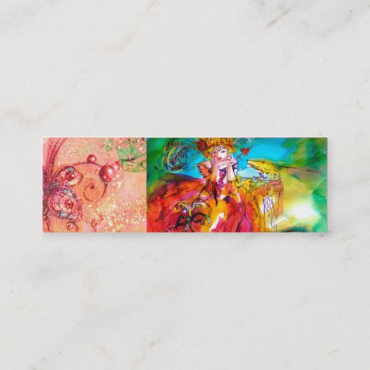 MIRANDOLINA die Kunstkostuumontwerper roze uitvoer Mini Visitekaartje (Achterkant)