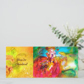 MIRANDOLINA,helder glinsterend geel bruin rood gro Kaart (Staand voorkant)