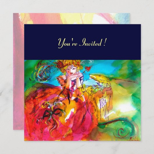 MIRANDOLINA MARDI GRAS MASKERBAL KAART (Voorkant / Achterkant)