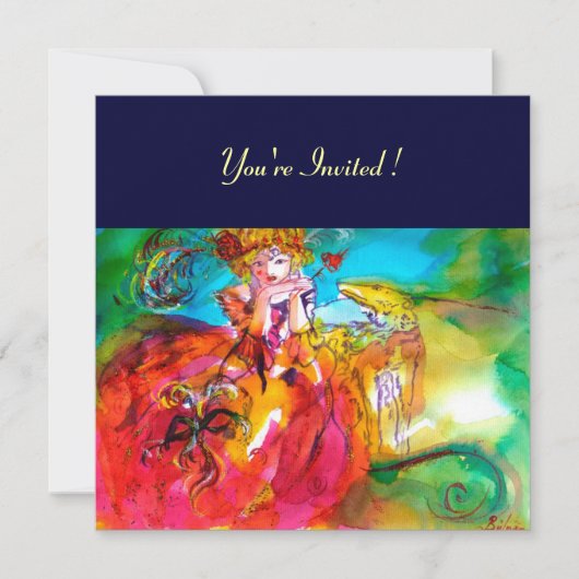 MIRANDOLINA MARDI GRAS MASKERBAL KAART (Voorkant)