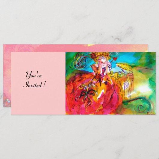 MIRANDOLINA MARDI GRAS MASQUERADE PARTIJ KAART (Voorkant / Achterkant)