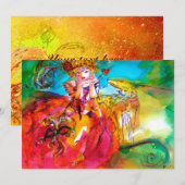 MIRANDOLINA MASKERADEBAL geel bruin rood groen (Voorkant / Achterkant)