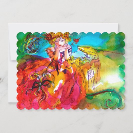 MIRANDOLINA MASQUERADE BALL yellow brown green Kaart (Voorkant)