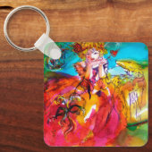 MIRANDOLINA MET DOG/Venetiaanse maskerade maskers Sleutelhanger (Voorkant)