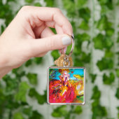 MIRANDOLINA MET DOG/Venetiaanse maskerade maskers Sleutelhanger (Hand)