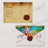 MIRANDOLINA RED WAX SEAL Parchment Monogram White Visitekaartje (Voorkant / Achterkant)