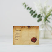 MIRANDOLINA RED WAX SEAL Parchment Monogram White Visitekaartje (Staand voorkant)