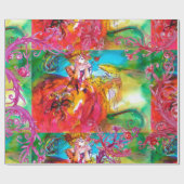 MIRANDOLINA, RODE PAARSE VLOEISTOFFEN CADEAUPAPIER (Vlak)