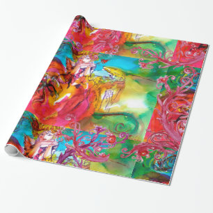 MIRANDOLINA, RODE PAARSE VLOEISTOFFEN CADEAUPAPIER