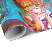 MIRANDOLINA, RODE PAARSE VLOEISTOFFEN CADEAUPAPIER (Rol Hoek)