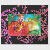 MIRANDOLINA, RODE PAARSE VLOEISTOFFEN CADEAUPAPIER (Vlak)