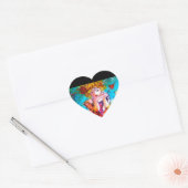 MIRANDOLINA, roze, fuchsia yellow Hart Sticker (Envelop)
