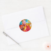 MIRANDOLINA, roze, fuchsia yellow Ronde Sticker (Envelop)