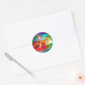 MIRANDOLINA, roze, fuchsia yellow Ronde Sticker (Envelop)