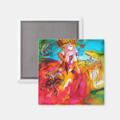 MIRANDOLINA, Venetiaans carnavalesmasker Magneet (Voorkant / Achterkant)