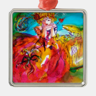 MIRANDOLINA, Venetiaans carnavalesmasker Metalen Ornament