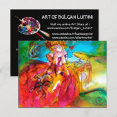 MIRANDOLINA, Venetiaans carnavalesmasker Uitnodiging Briefkaart (Voorkant / Achterkant)