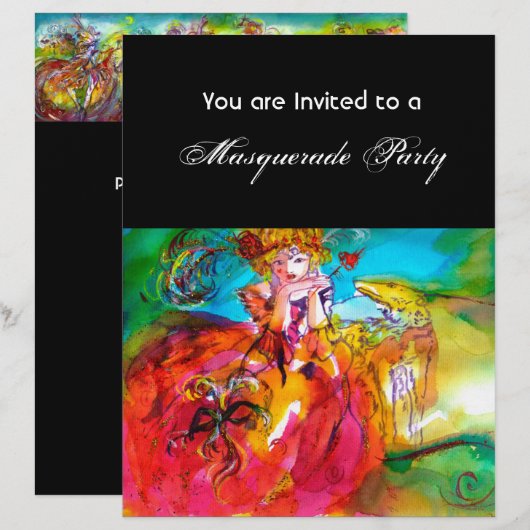 MIRANDOLINA / Venetiaanse carnavalmaskers (Voorkant / Achterkant)