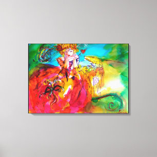 MIRANDOLINA / Venetiaanse carnavalmaskers Canvas Afdruk