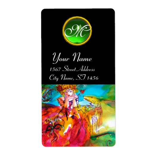 MIRANDOLINA / Venetiaanse carnavalmaskers Etiket (Voorkant)