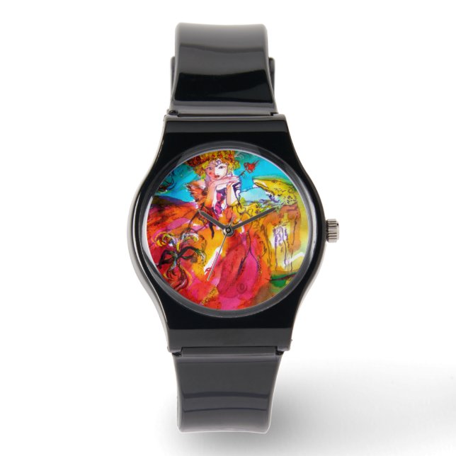 MIRANDOLINA / Venetiaanse carnavalmaskers Horloge (Voorkant)