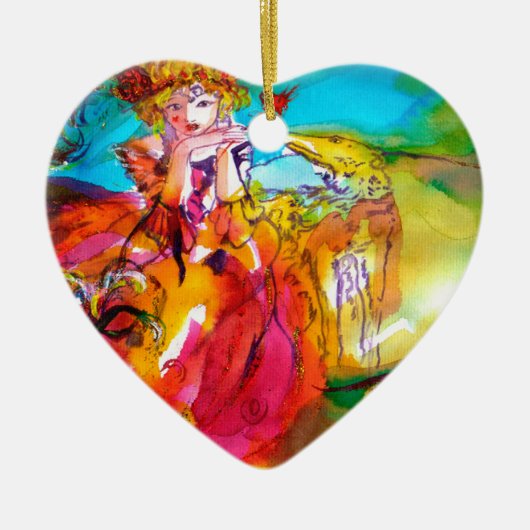 MIRANDOLINA / Venetiaanse carnavalmaskers Keramisch Ornament (Voorkant)