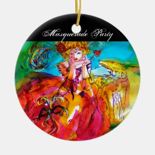 MIRANDOLINA / Venetiaanse carnavalmaskers Keramisch Ornament (Voorkant)