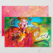 MIRANDOLINA Venetiaanse carnavalmaskers Monogram r Briefpapier (Voorkant / Achterkant)