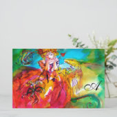 MIRANDOLINA Venetiaanse carnavalmaskers Monogram r Briefpapier (Staand voorkant)