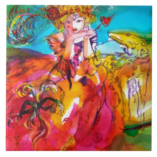 MIRANDOLINA / Venetiaanse carnavalmaskers Tegeltje (Voorkant)