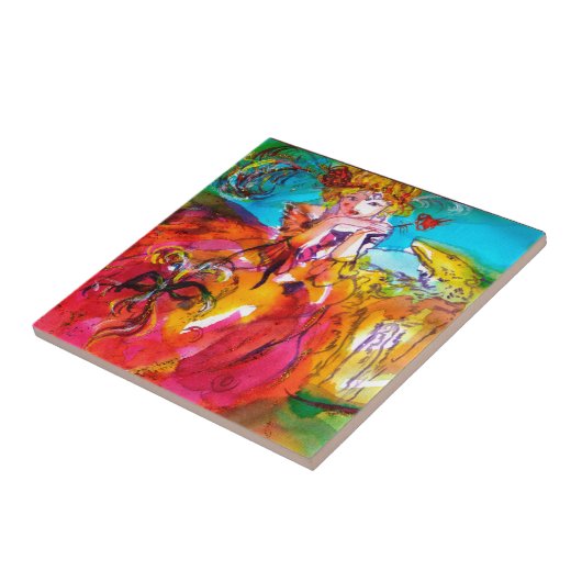 MIRANDOLINA / Venetiaanse carnavalmaskers Tegeltje (Zijkant)