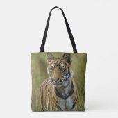 Mirchaini Cub Vrouw Tiger (Bandhavgarh, India) Tote Bag (Achterkant)