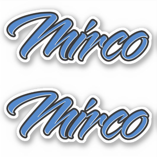 Mirco Name blue Aufkleber Sticker Stickerset (Voorkant)