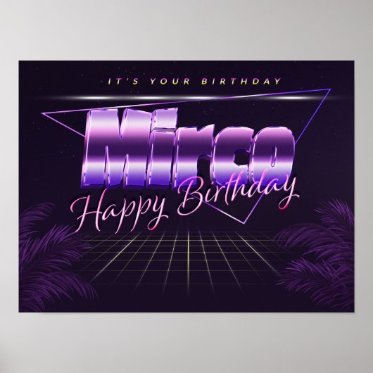 Mirco Name Vorname retro Poster Geburtstag (Voorkant)