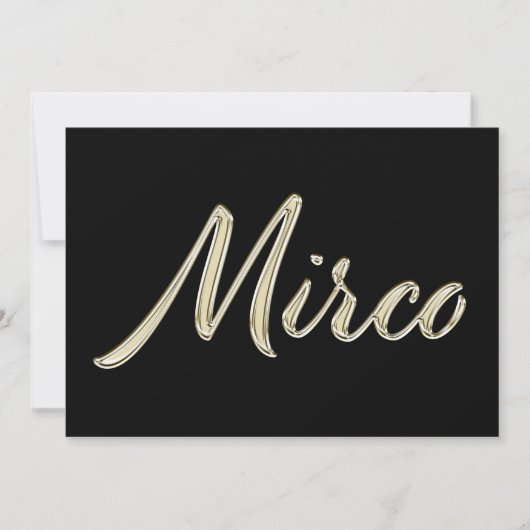 Mirco Name white gold Handwriting Karte Kaart (Voorkant)