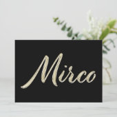 Mirco Name white gold Handwriting Karte Kaart (Staand voorkant)