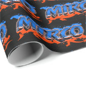 Mirco Vorname Name Graffiti blue orange Cadeaupapier (Rol Hoek)