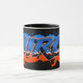 Mirco Vorname Name Graffiti blue orange Tasse Mok (Midden)