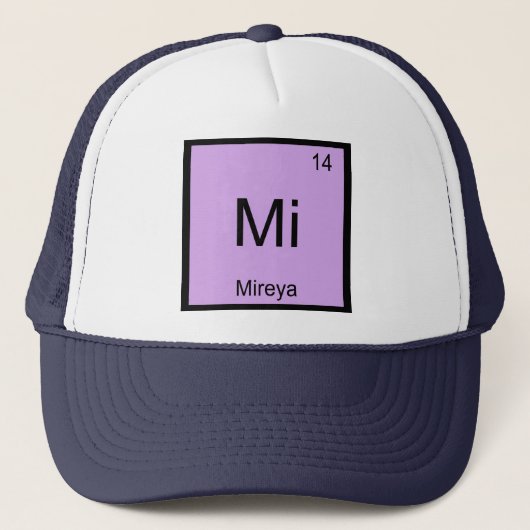 Mireya naam scheikunde element periodiek systeem trucker pet (Voorkant)
