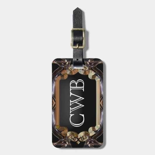 Mirhearst Modern Monogram Bagagelabel (Voorkant verticaal)