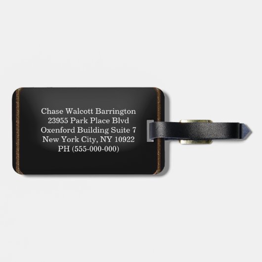 Mirhearst Modern Monogram Bagagelabel (Achterkant horizontaal)