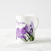  Miriam naam paarse bloem boho trendy Porselein Kop (Voorkant rechts)