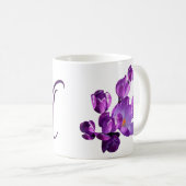  Miriam naam paarse bloemen monogram Koffiemok (Voorkant rechts)