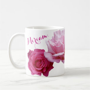 Miriam naam roze rozenbloem Koffiemok