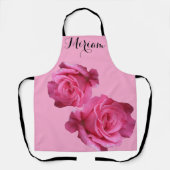 Miriam naam roze rozenbloem Schort (Voorkant)