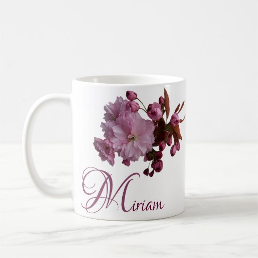  Miriam naam roze rozenbloemen boho C Koffiemok (Links)